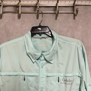Cabela's Shirt Men 2XLT Tall Fish Guidewear Performance Vent Button Up Roll Up